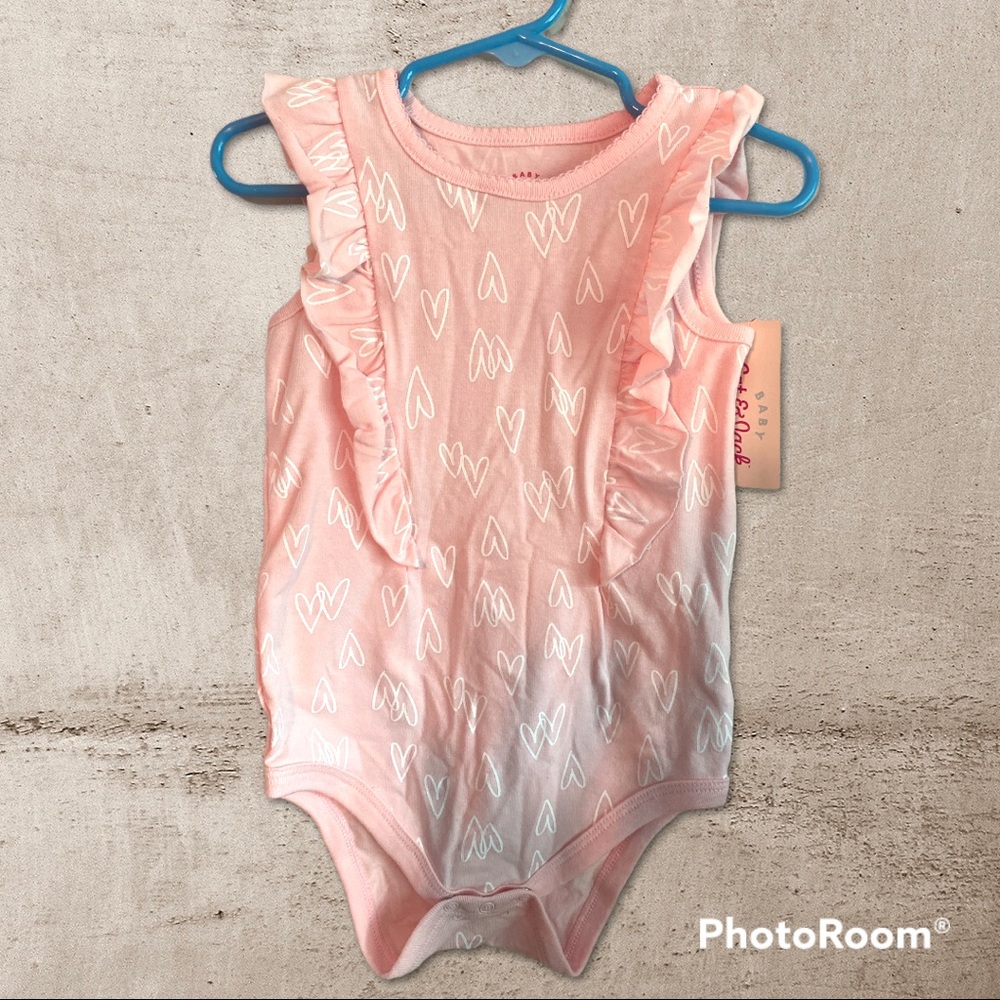 NWT 18 Month Cat & Jack Baby Light Pink with White Heart Onesie. Bundle & Save!!